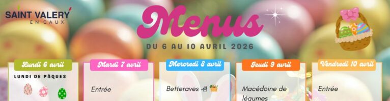 Menus du 6 au 10 avril 2026